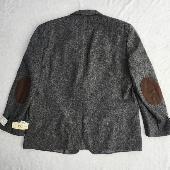 LAUREN RALPH LAUREN Men's 100% Grey Wool Sport Coat Blazer Elbow Patches 50R NWT - Picture 4 of 13